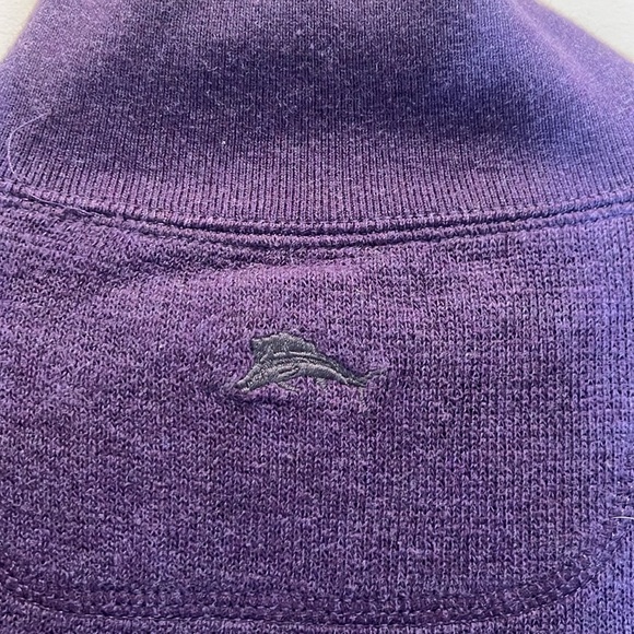 Tommy Bahama Purple & Gray Reversible Half-Zip Sweatshirt Size Large - Picture 3 of 8
